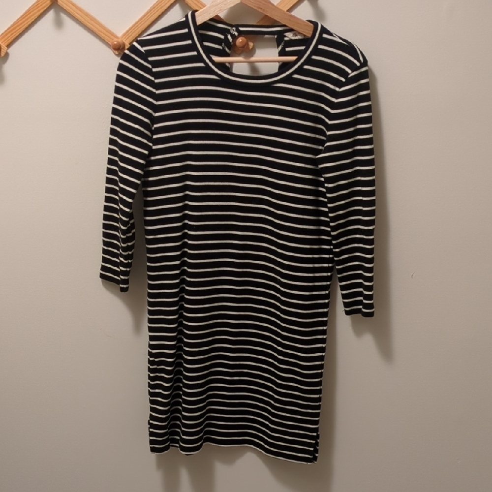 Madewell Black and White Striped Mini Dress